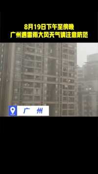 8月19日下午至傍晚　广州遇雷雨大风天气　请注意防范#热点追踪