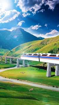 西藏拉林铁路全线通车，复兴号首次开上高原，感谢铁路工人的努力付出，致敬我们伟大的祖国。