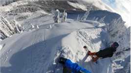 单板驰骋在绝美的冰雪世界 堪比纳尼亚传奇仙境