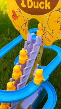 宝宝玩具，小鸭子在快乐的爬楼梯，太好玩了