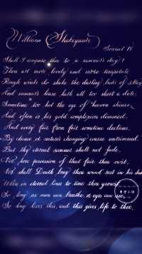 English calligraphy|英文书法-10
William Shakespeare 
Sonnet 18