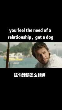 you feel the need of a relationship，get a dog。这句话怎么翻译呢？