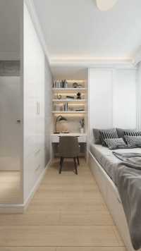 小卧室尽可能使用淡色，榻榻米也可以增加收纳，空间利用更合理#我要上热门 #室内设计