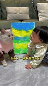 猫咪和人类幼崽，谁画画更有天赋？