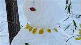 北京的第一场雪 立冬赶上初雪 堆了一个网红雪人！