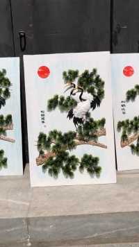 手工自制仙鹤松树，松鹤延年、延年益寿