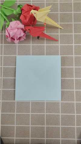 折个可爱的小鹦鹉，它会说话吗？#教程 #幼儿园手工 #折纸手工折纸 