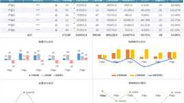 Excel产品销售分析表，动态图形图表，可视化数据分析直接套用