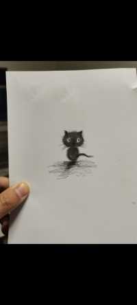 一起画可爱的小黑猫猫呀