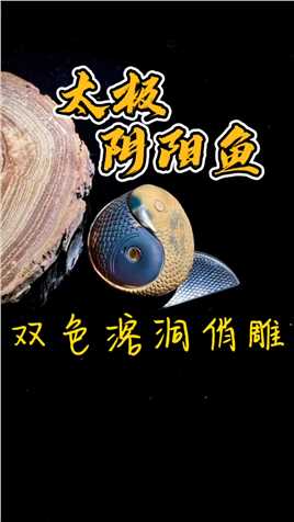 一块琥珀，缅甸琥珀溶洞俏色太极阴阳鱼#琥珀#艺术#雕刻#原创