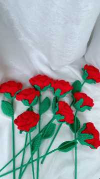 毛线编织玫瑰花